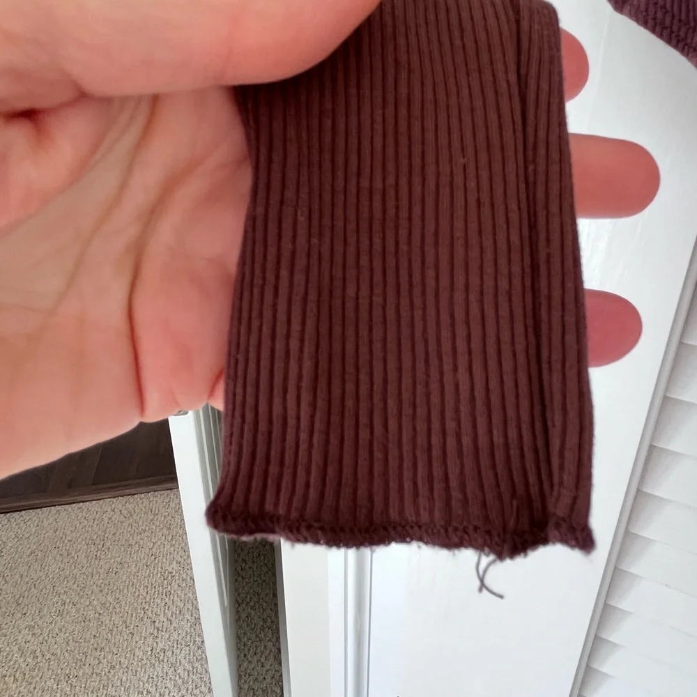 Naked Wardrobe Chocolate Brown Fine Ribbed Stretchy Bodysuit with Snaps - Picture 7 of 8